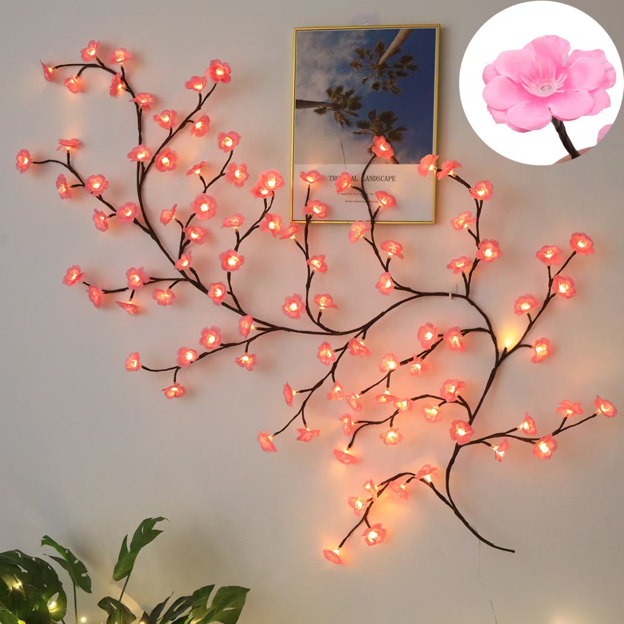 LED Vine Leaf And Flower-shaped Decorative Light String photo 6