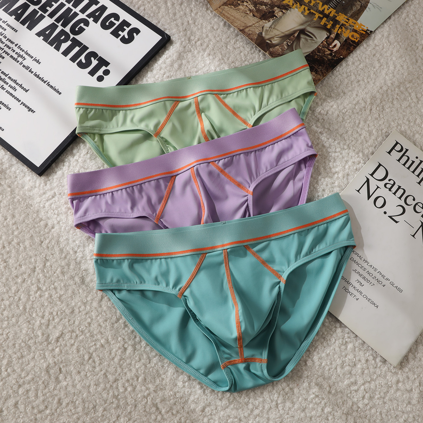 Mens Briefs Comfortable Ice-silk Low-rise Sexy photo 6