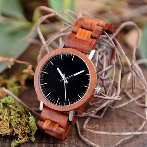 Simple Classic Wooden Analog Quartz Watch photo 3