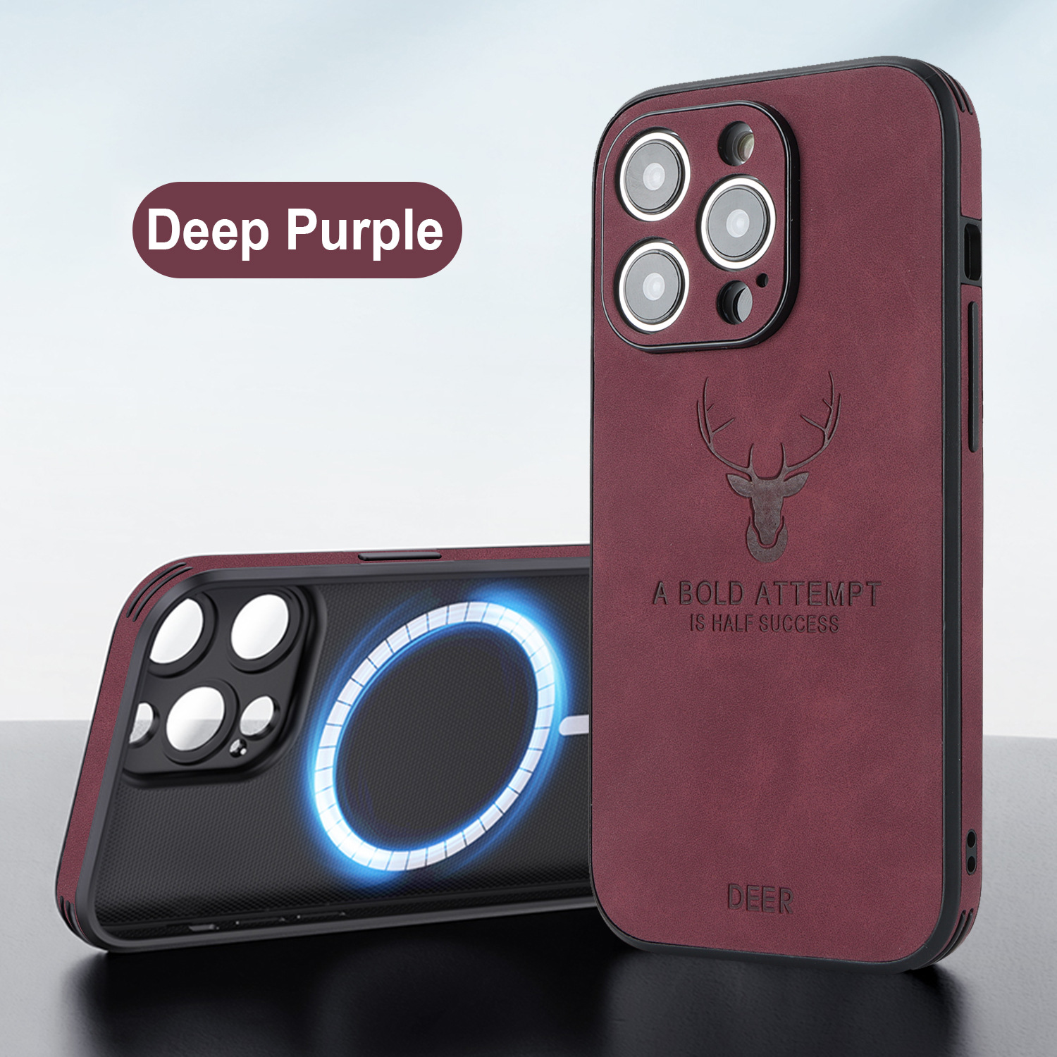 Phone Case Deer Head Built-in Magnetic Drop-resistant Protective Cover photo 3