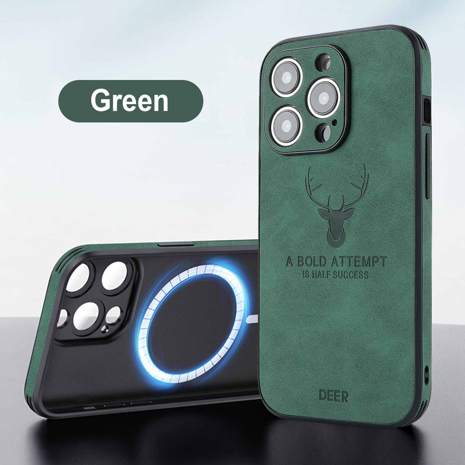 Phone Case Deer Head Built-in Magnetic Drop-resistant Protective Cover photo 5