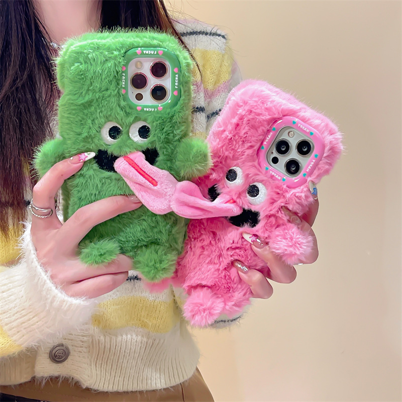 Funny Sticking Tongue Out Cartoon Plush Suitable Phone Case Drop-resistant photo 2