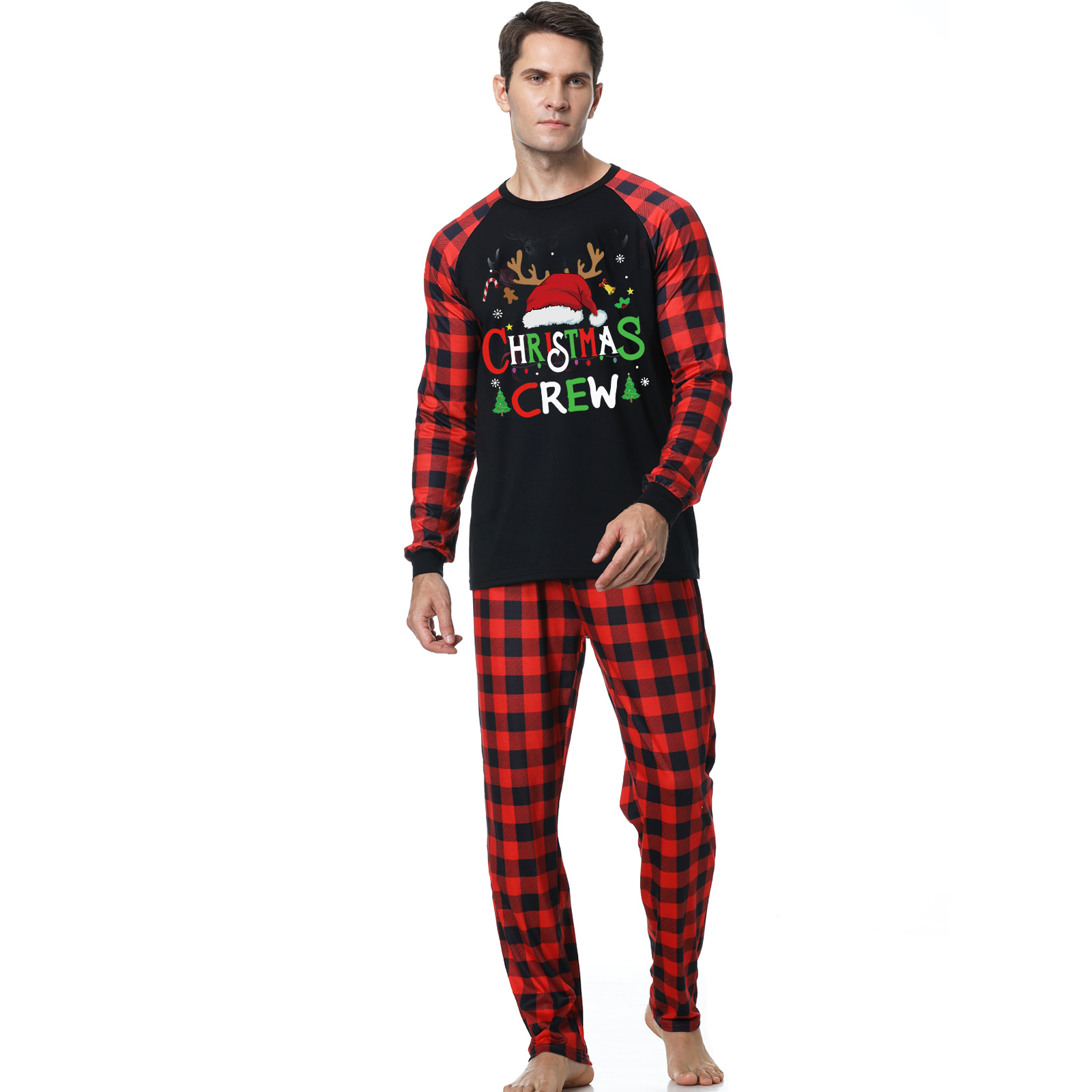 European And American Christmas Parent-child Homewear Clothes Pajamas Suit photo 8