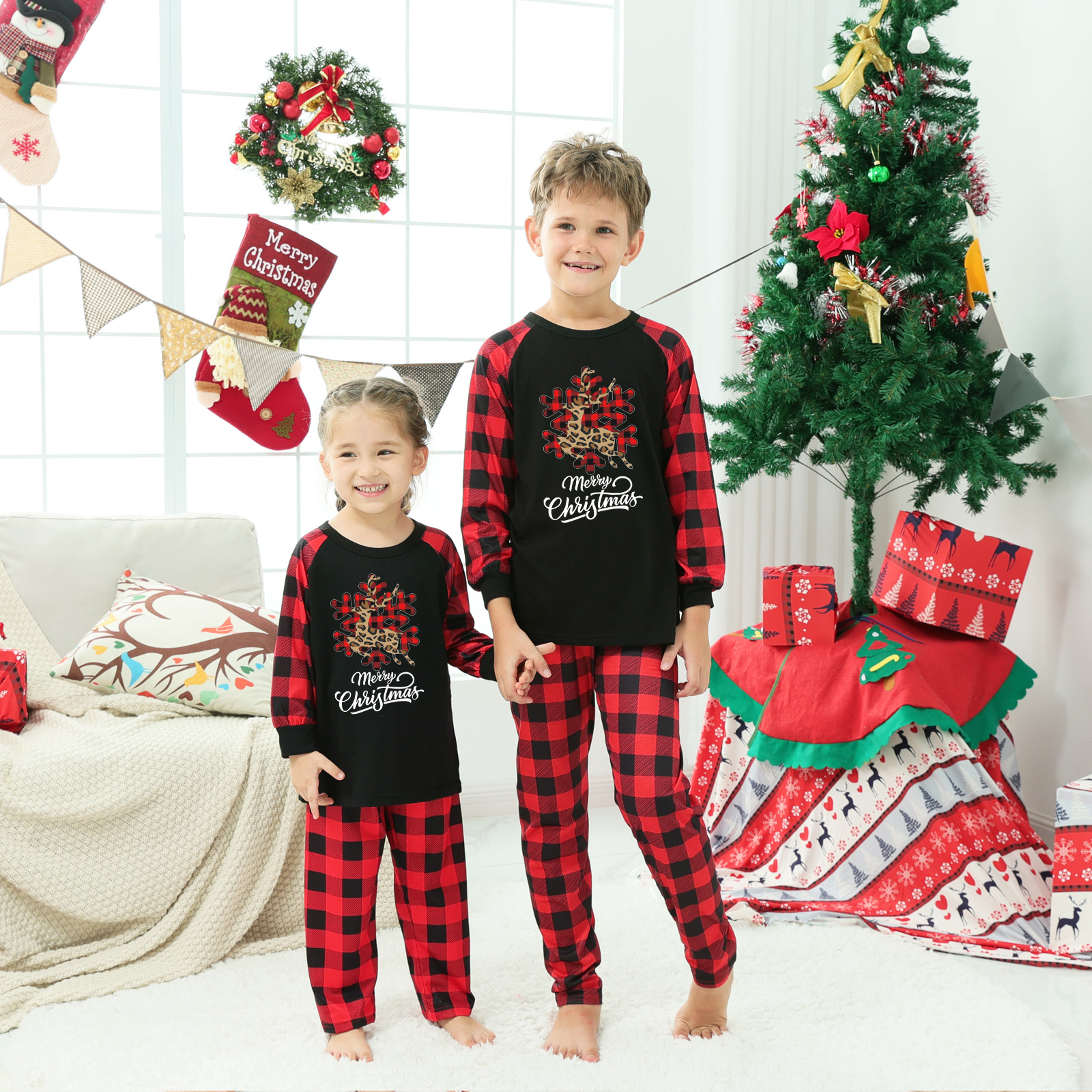 Christmas Parent-child Homewear Clothes Pajamas Suit photo 3
