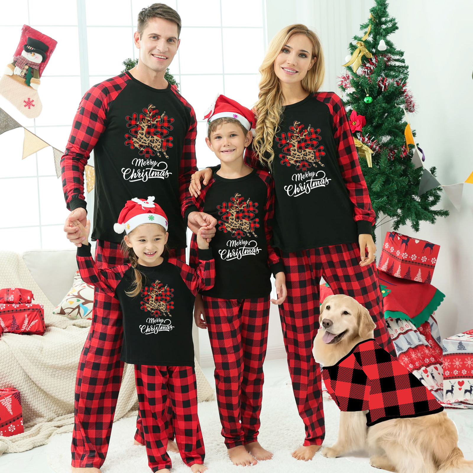 Christmas Parent-child Homewear Clothes Pajamas Suit photo 1