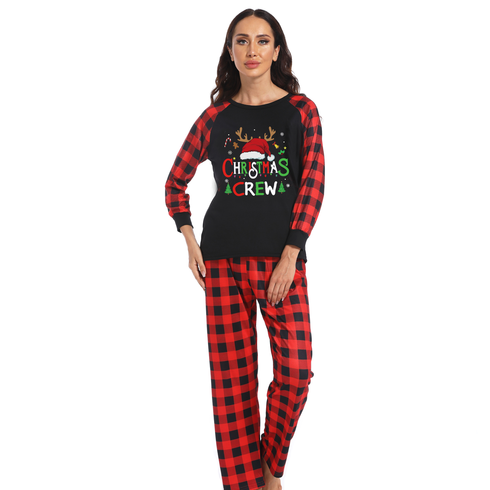 European And American Christmas Parent-child Homewear Clothes Pajamas Suit photo 4