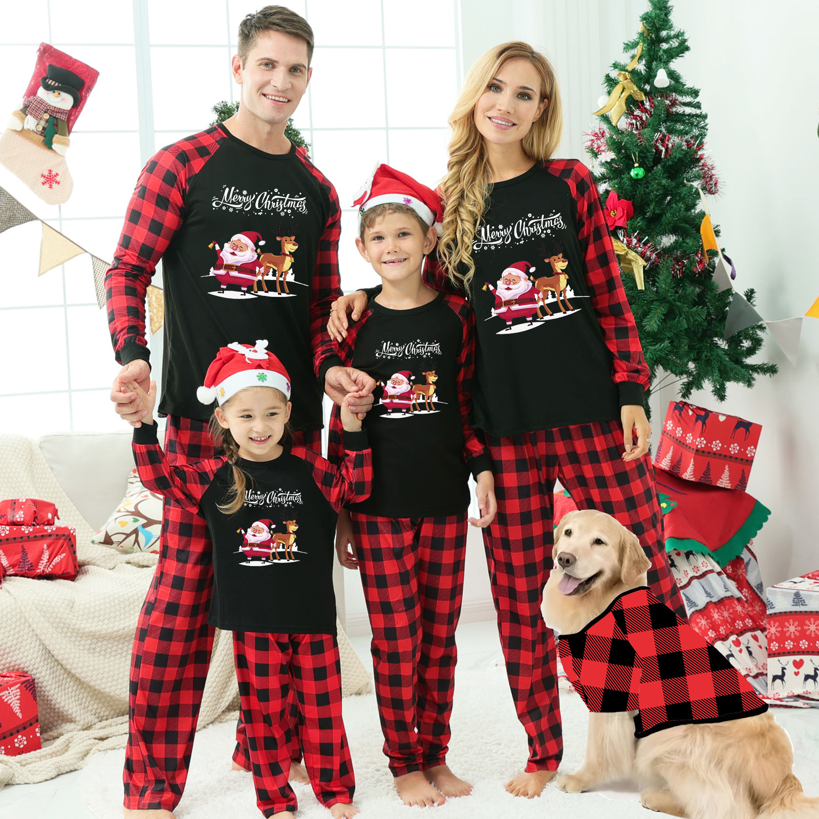 Christmas Parent-child Homewear Clothes Pajamas Suit photo 1