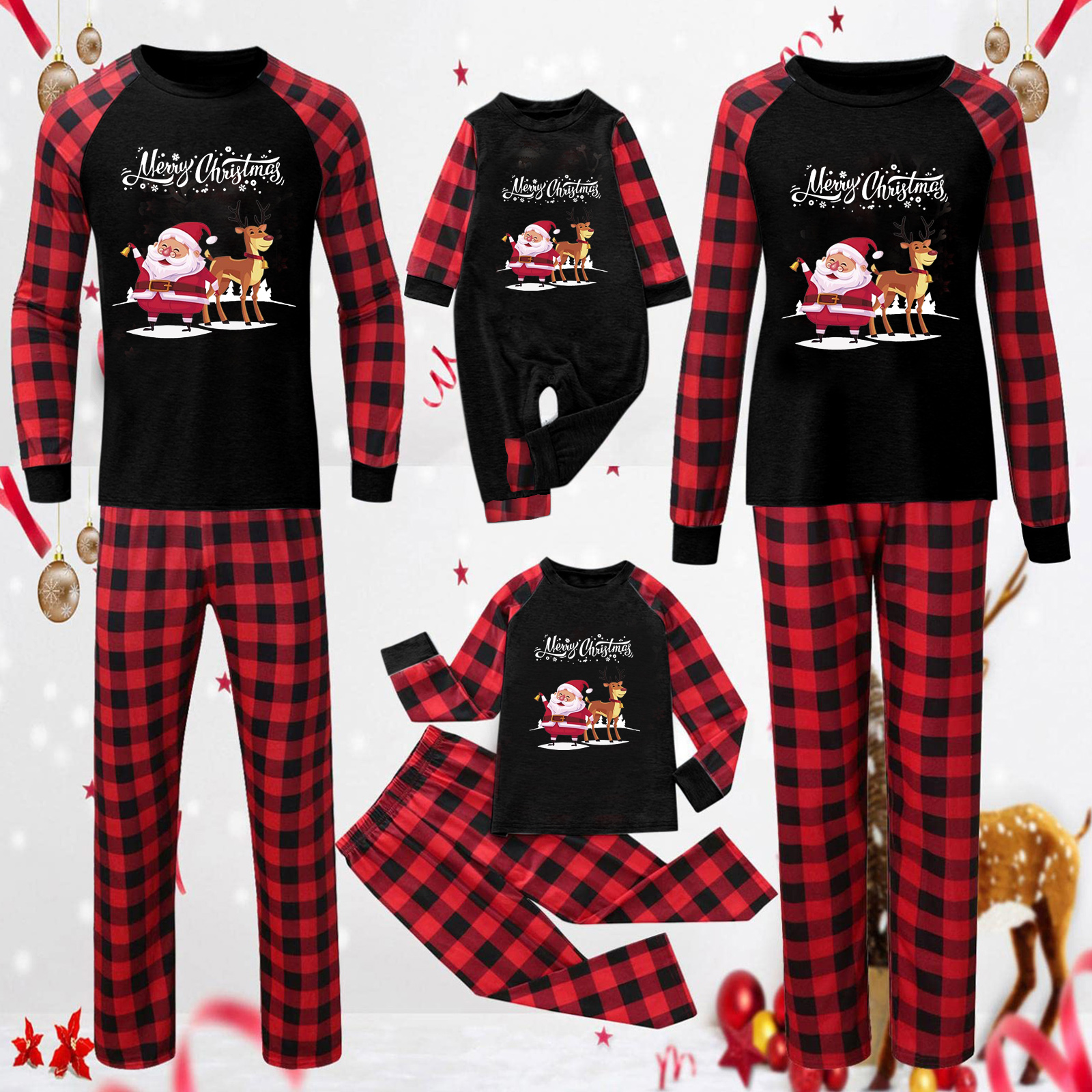 Christmas Parent-child Homewear Clothes Pajamas Suit photo 3
