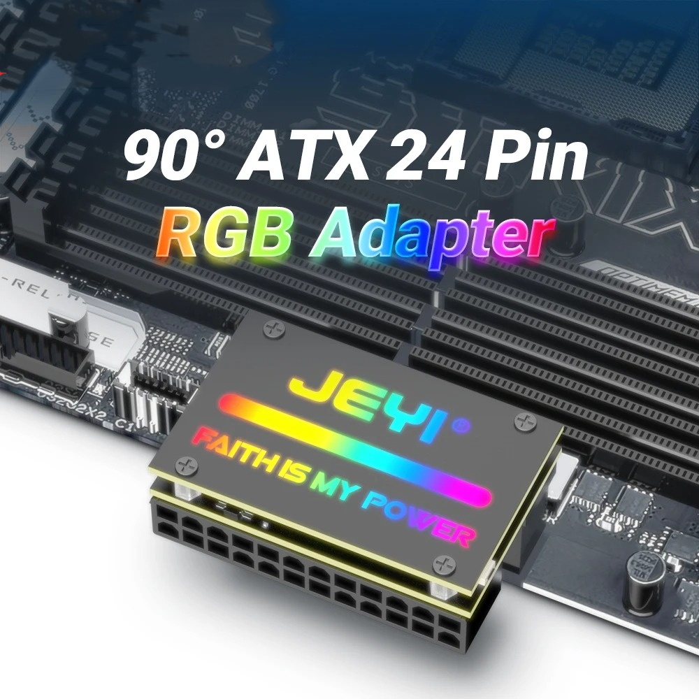 Chassis Mainboard ATX Power Supply 24Pin90 Degrees Steering Elbow Line Running Accessories photo 1