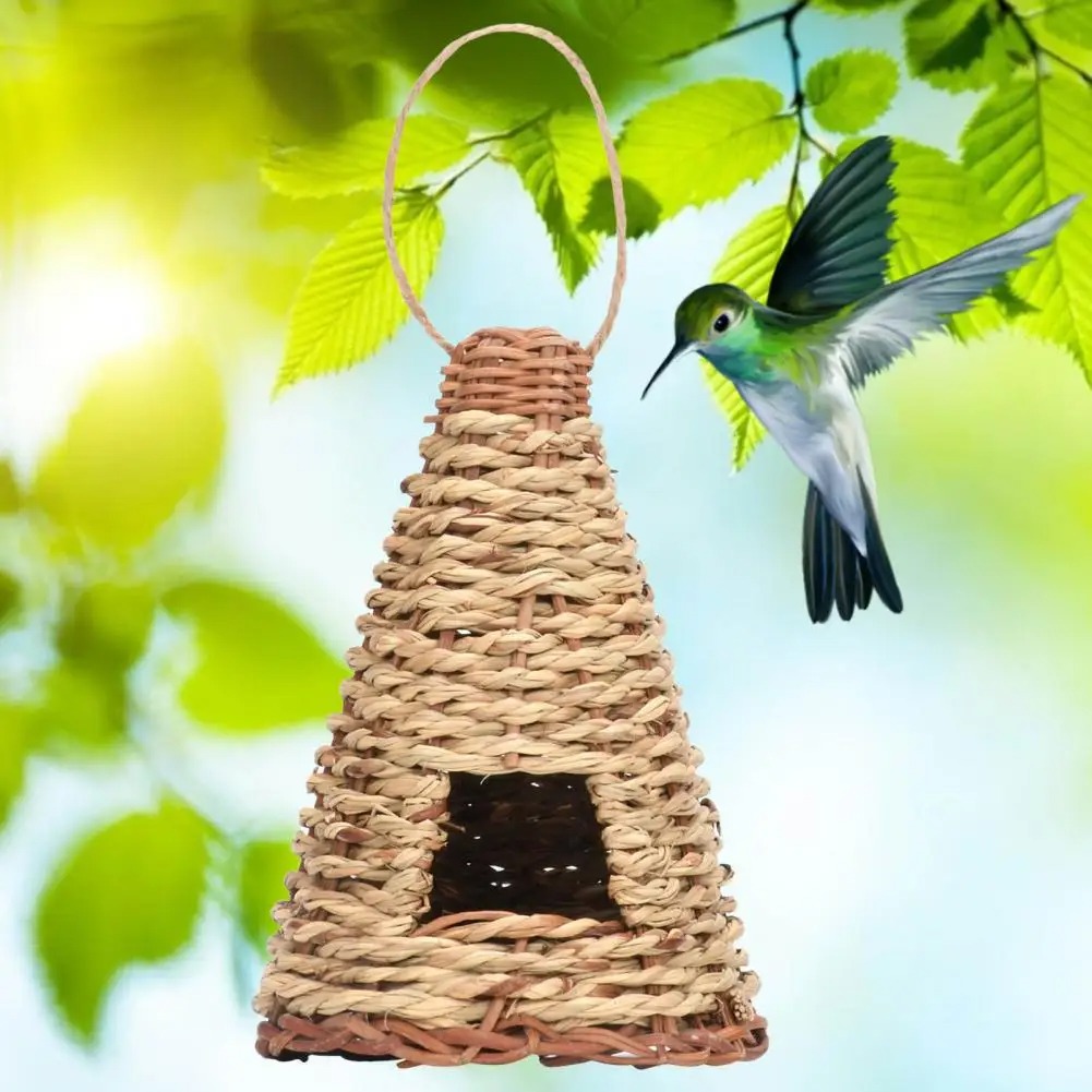 Creative Flat Bottomed Grass Woven Bird's Nest Horticultural Decoration photo 1