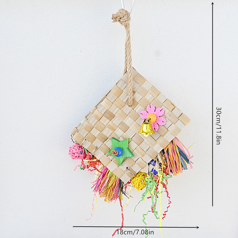 Parrot Bird Toy Palm Leaf Weaving Foraging Bag photo 3