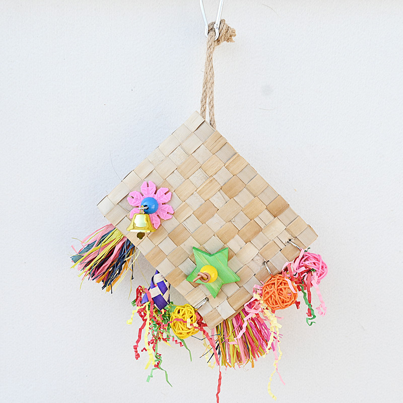 Parrot Bird Toy Palm Leaf Weaving Foraging Bag photo 4