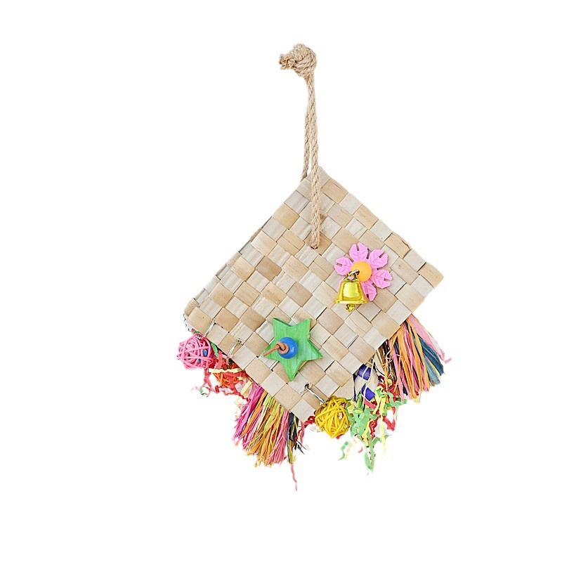 Parrot Bird Toy Palm Leaf Weaving Foraging Bag photo 2