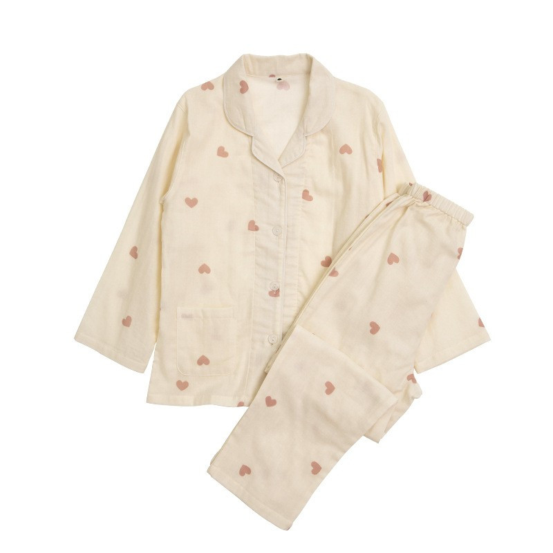 Spring And Summer All Cotton Gauze Cute Cartoon Long Sleeved Pajama Set For Boys And Girls photo 7