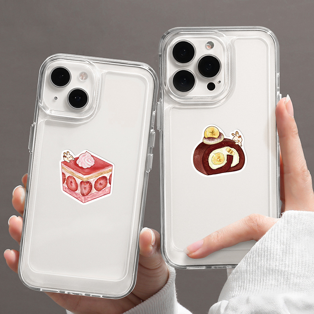 40 Original Hand-painted Cartoon Dessert Painting Phone Case Journal Book Computer IPad Water Cup Decorative Stickers photo 1