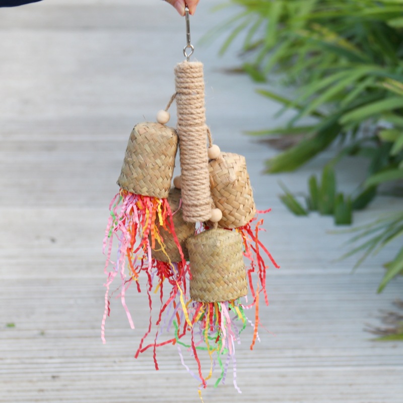 Colorful Shredded Paper Biting Bird Toy photo 1