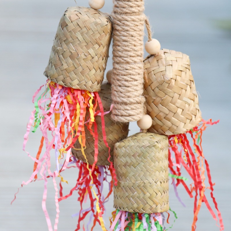 Colorful Shredded Paper Biting Bird Toy photo 4