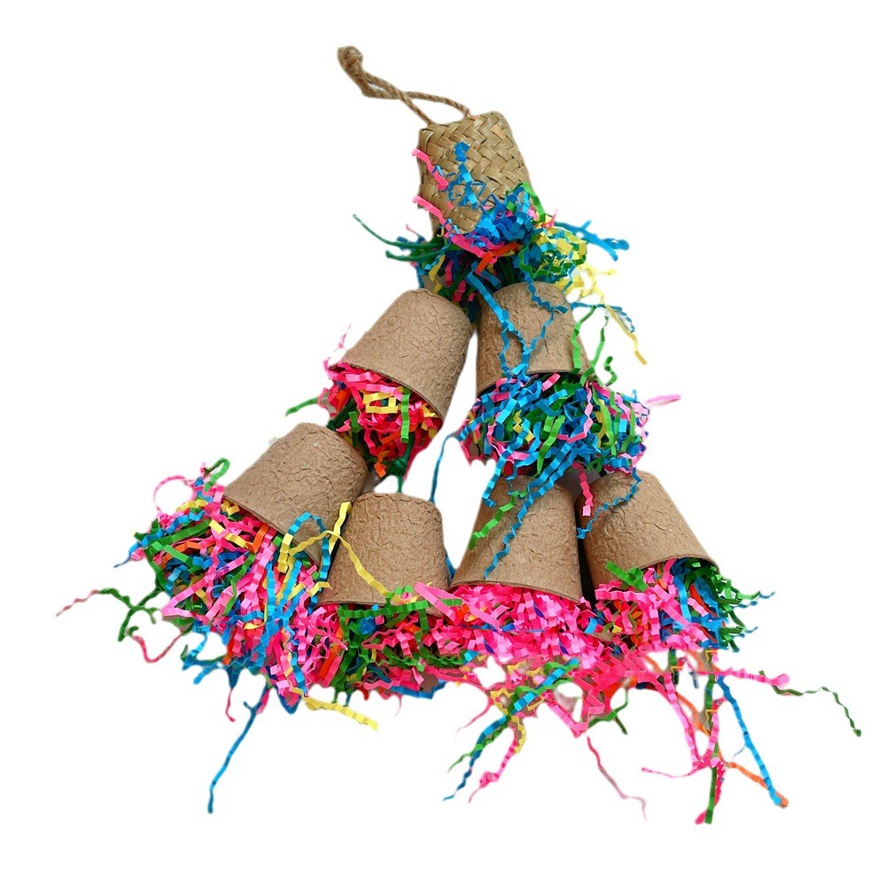 Parrot Paper Cup Palm Weaving Gnawing Toy photo 4