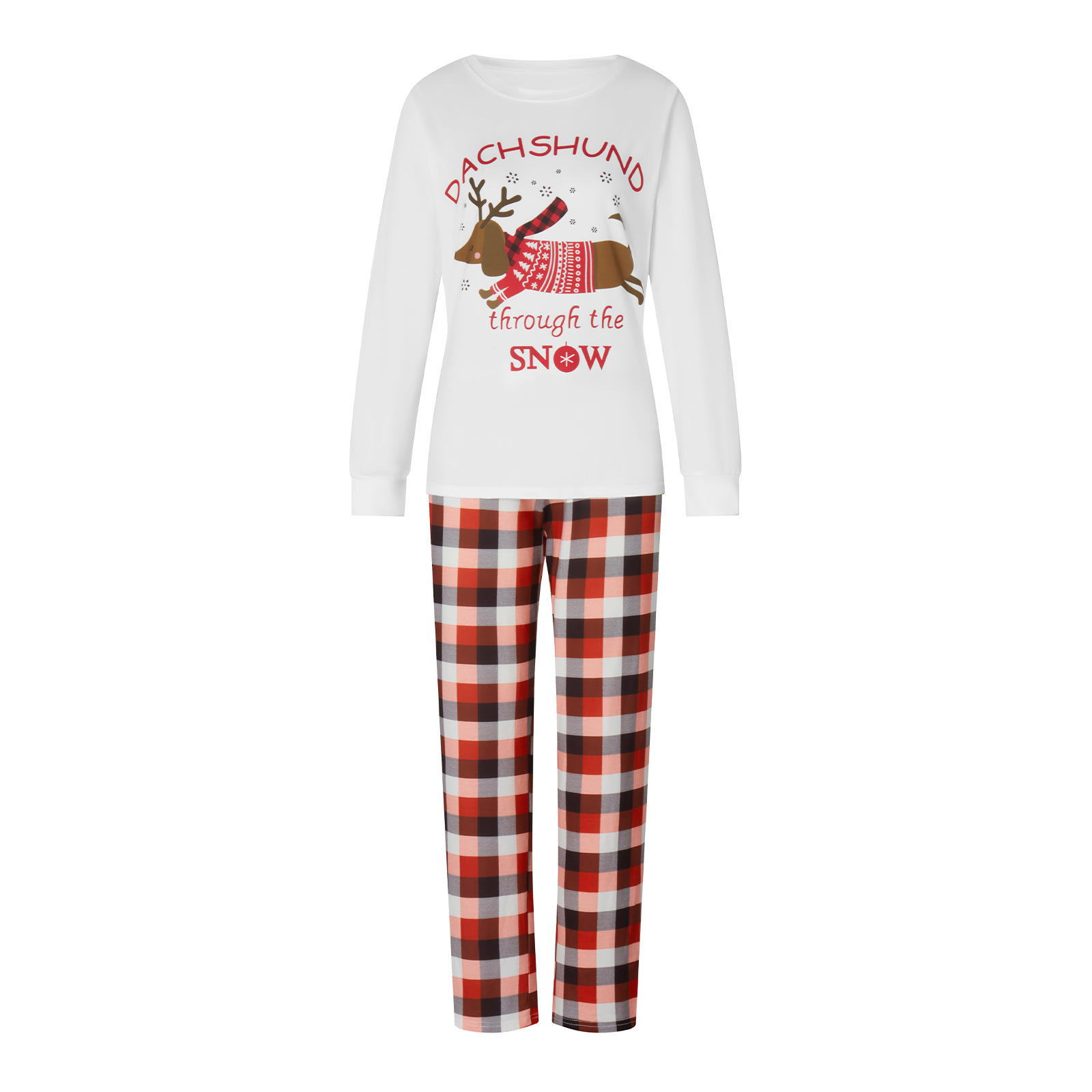 Parent-child Elk Pattern Plaid Pants Christmas Suit Long Sleeve photo 3