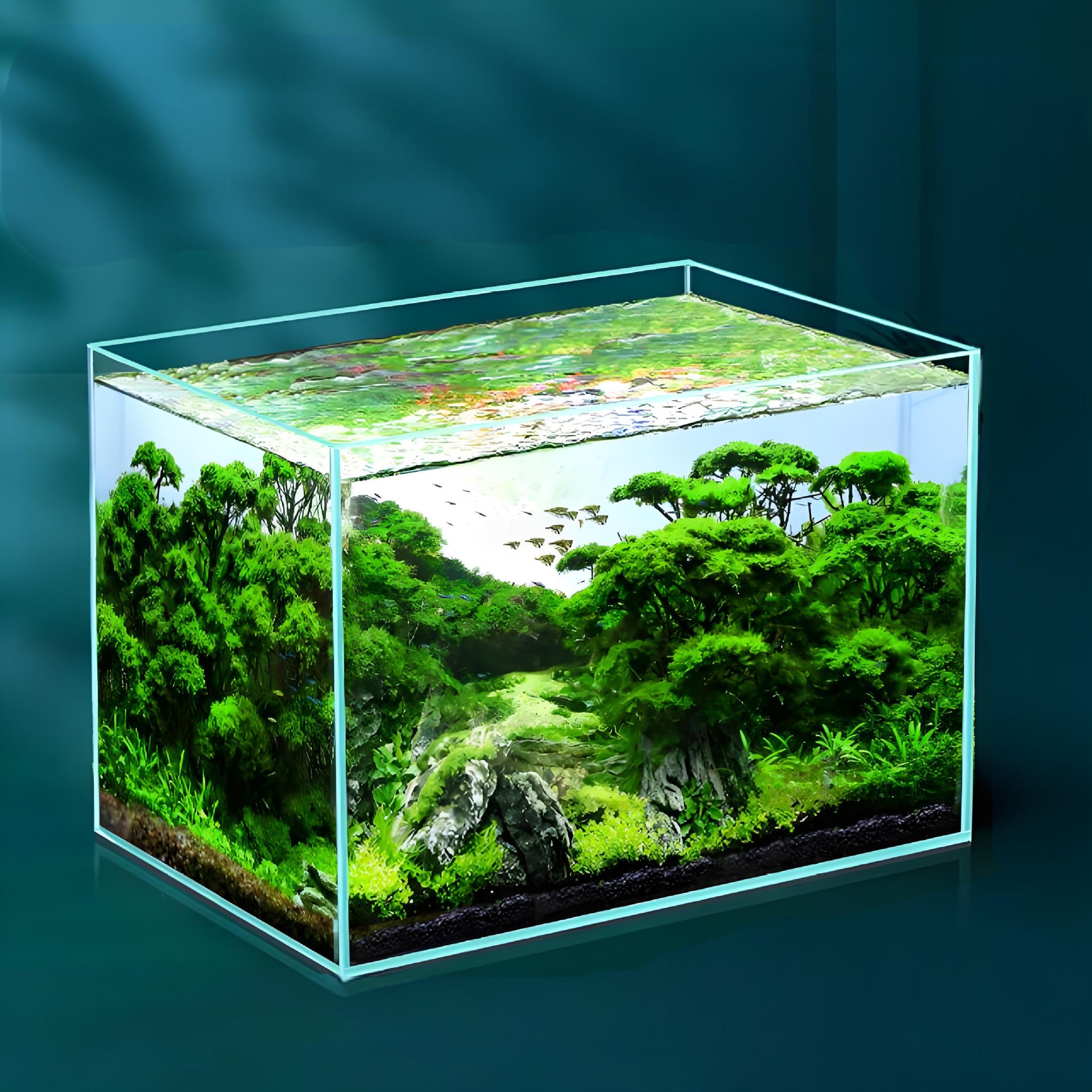 Super White Glass Fish Tank Household Desk photo 6