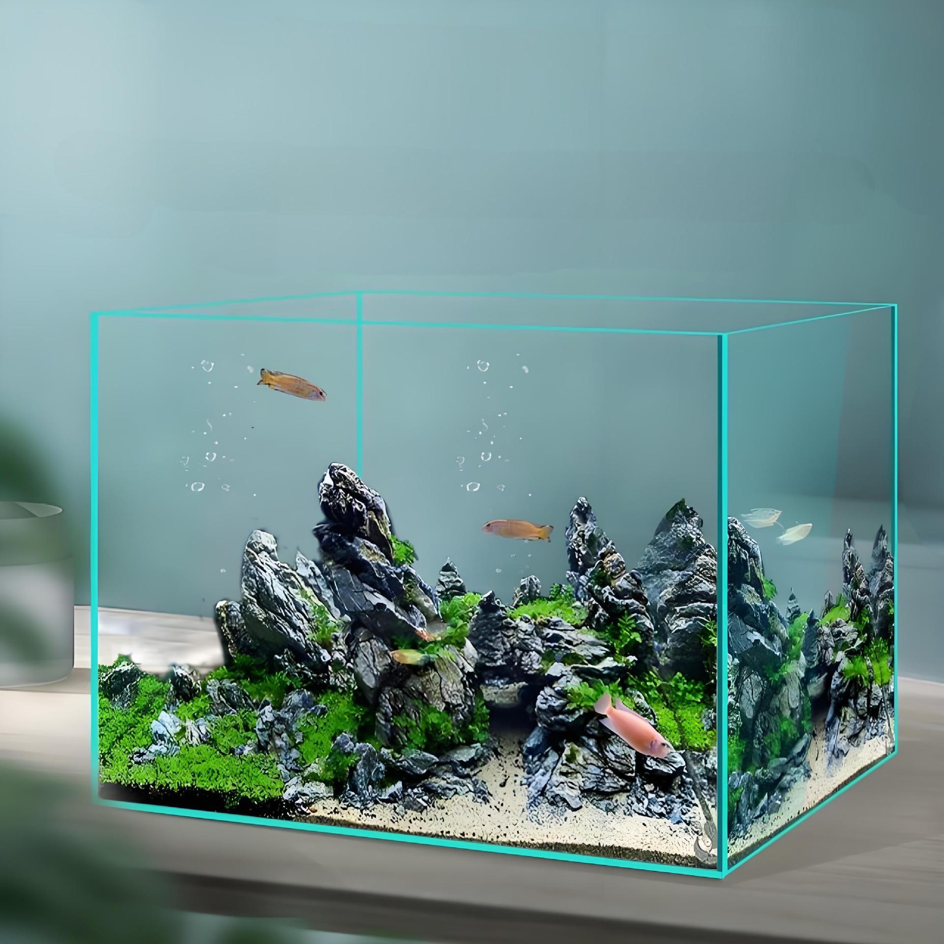 Super White Glass Fish Tank Household Desk photo 1
