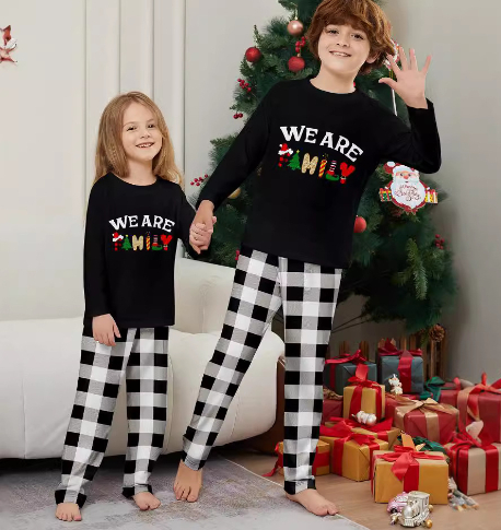 Long Sleeve Trousers Letter Printing Plaid Home Wear photo 5