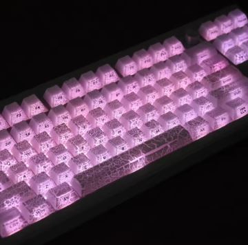 White Fission Side Carving Transparent Keycap photo 1
