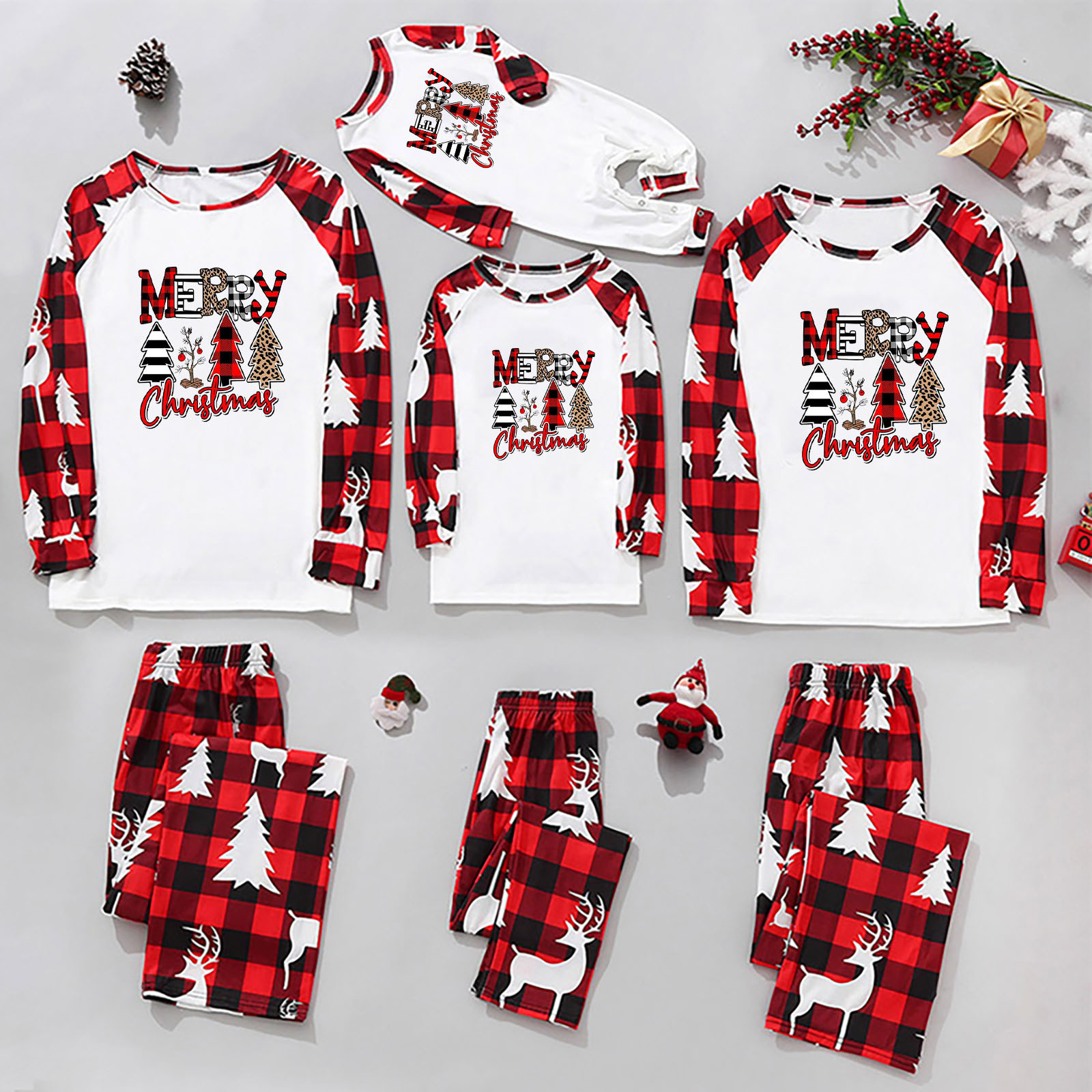 European And American Parent-child Home Suit Set For Christmas photo 1