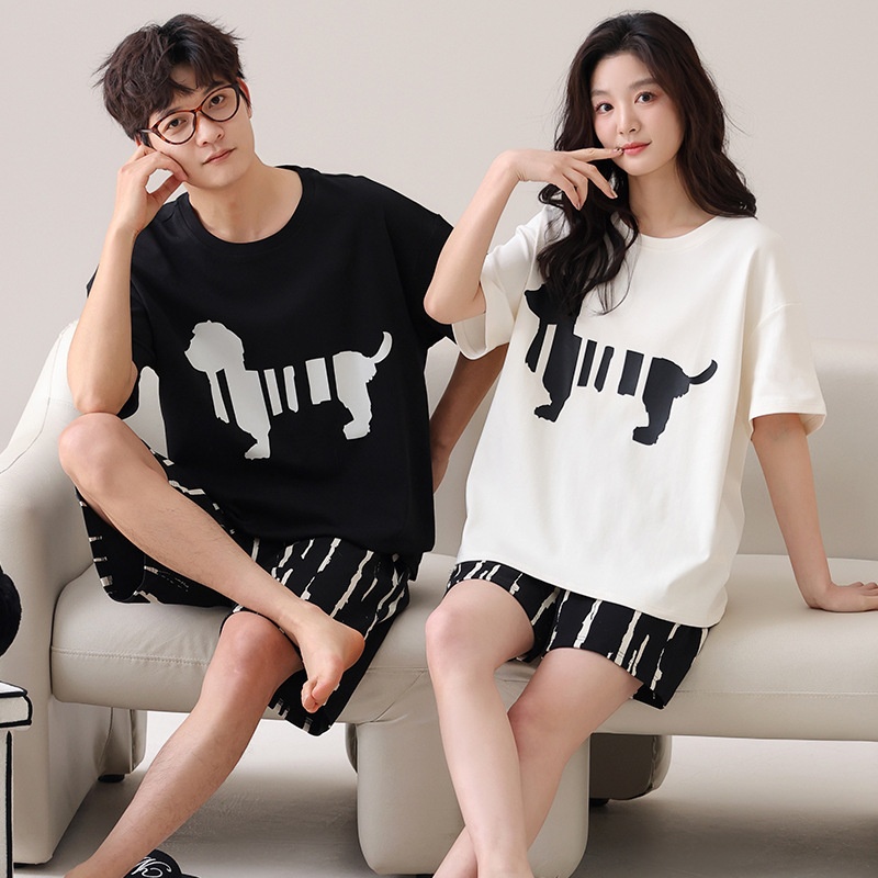 Outdoor Wear Loose Short-sleeved Shorts Couple Pajamas photo 1