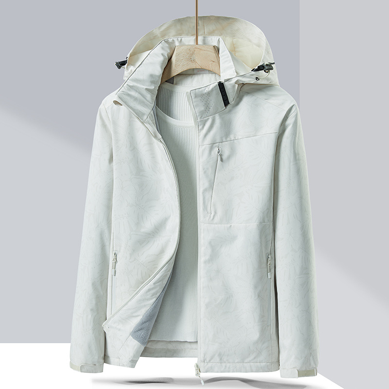 Couple Single-layer Jacket Windproof Sports Fleece-lined Padded Overalls photo 6