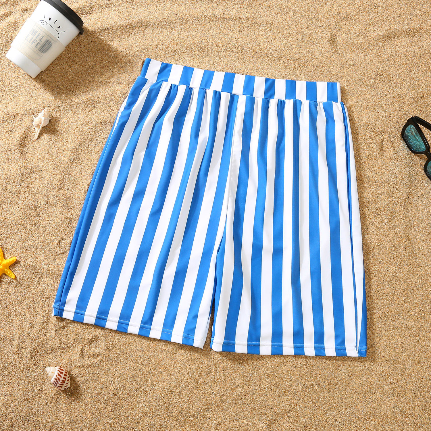 Parent-child Bikini Blue And White Stripe Swimsuit photo 2