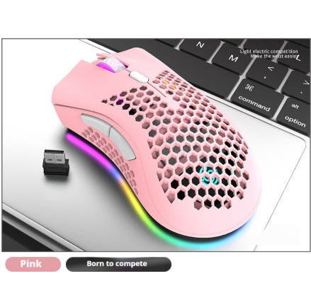 Hollow Out Game Luminous Charging Wireless Mouse photo 3