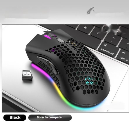 Hollow Out Game Luminous Charging Wireless Mouse photo 4