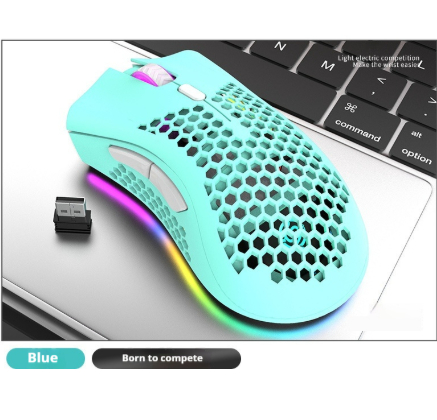 Hollow Out Game Luminous Charging Wireless Mouse photo 6