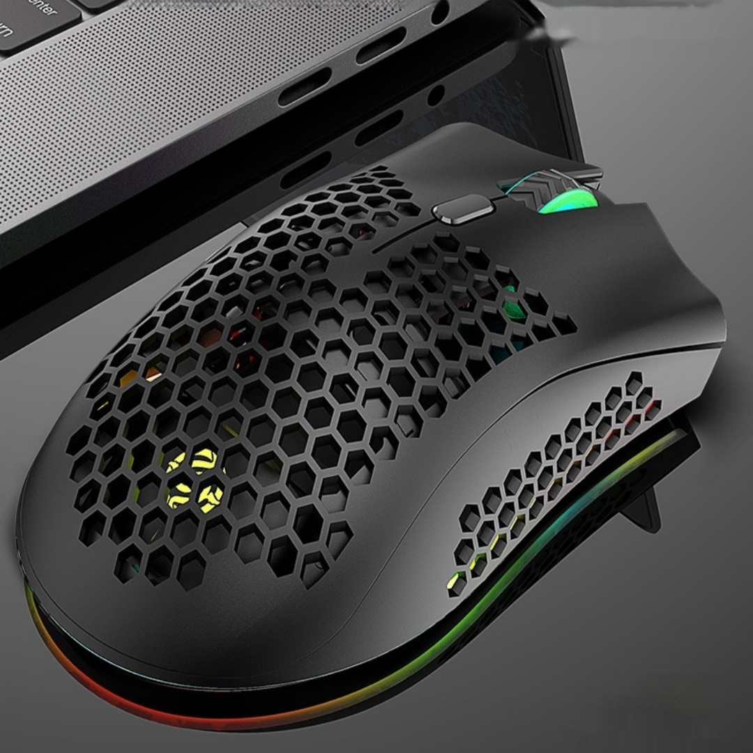 Hollow Out Game Luminous Charging Wireless Mouse photo 1