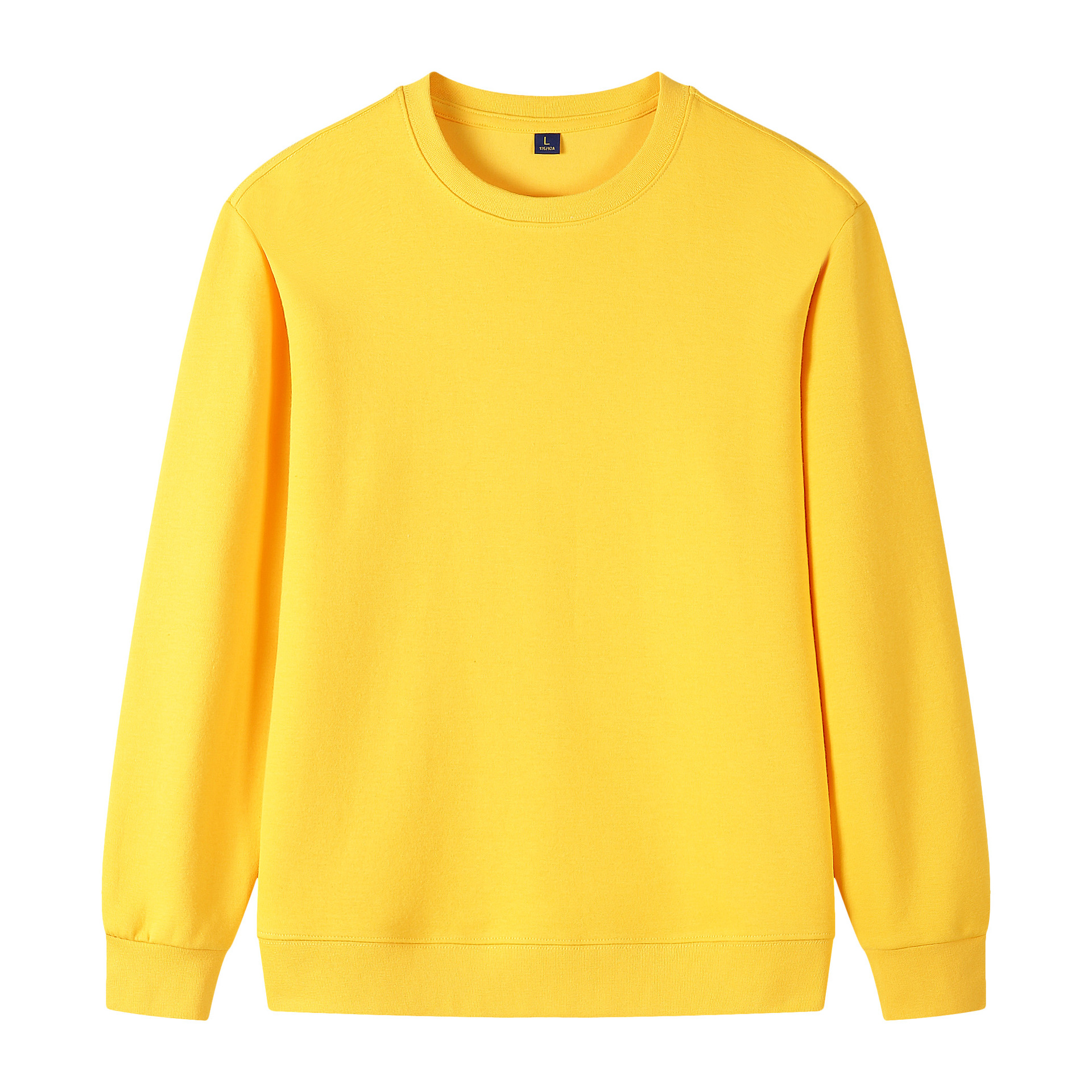 320g Straight Shoulder Pure Cotton Autumn Long Sleeve Round Neck Solid Color Sweatshirt Customized photo 2