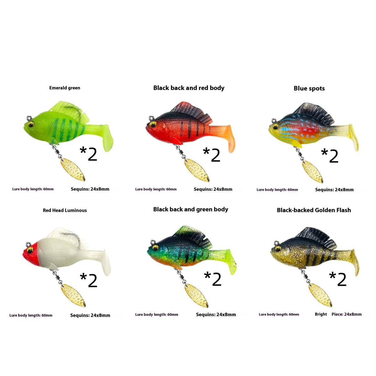 Rotating Sequins T Tail Topmouth Culter Bass Mandarin Fish Bait photo 7