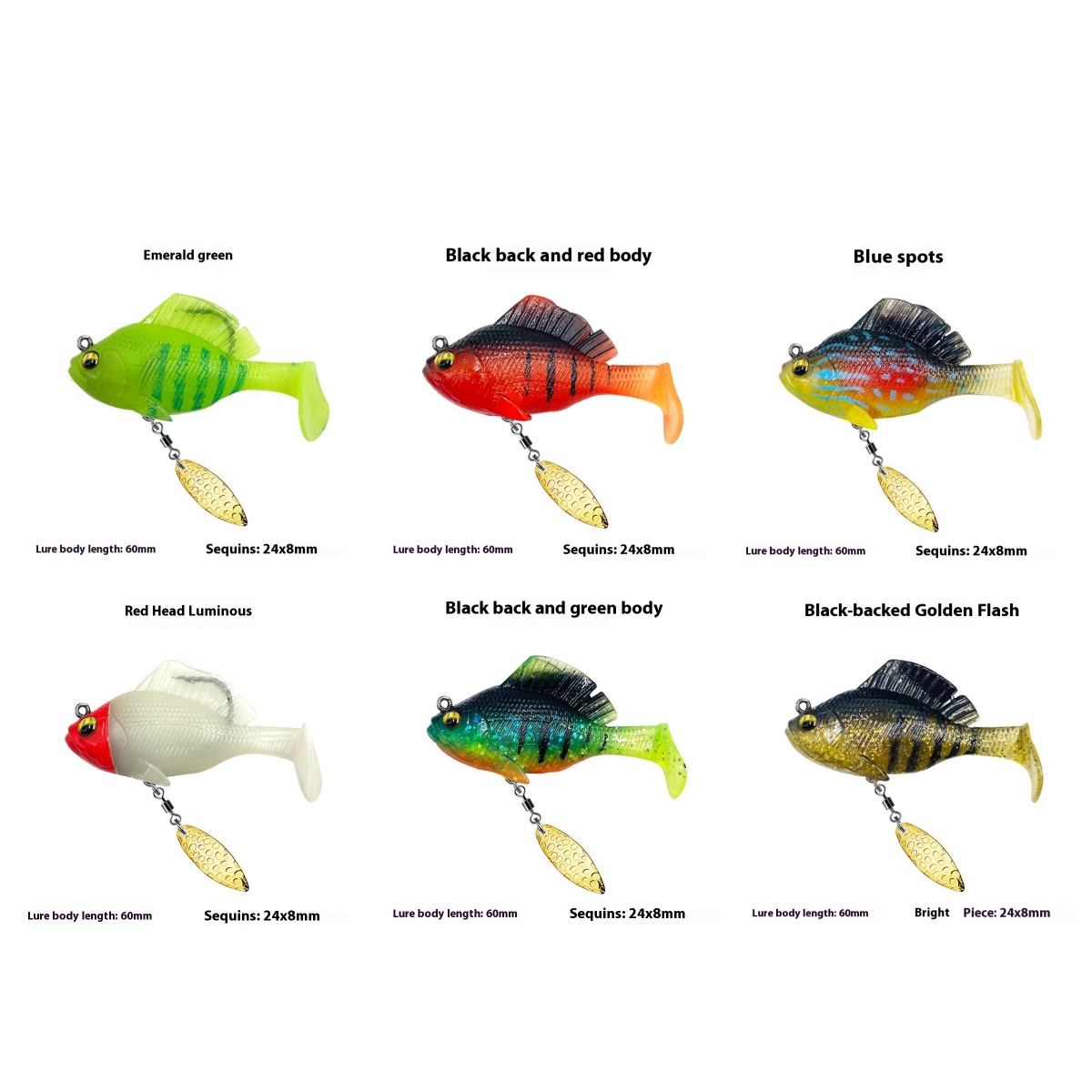 Rotating Sequins T Tail Topmouth Culter Bass Mandarin Fish Bait photo 3