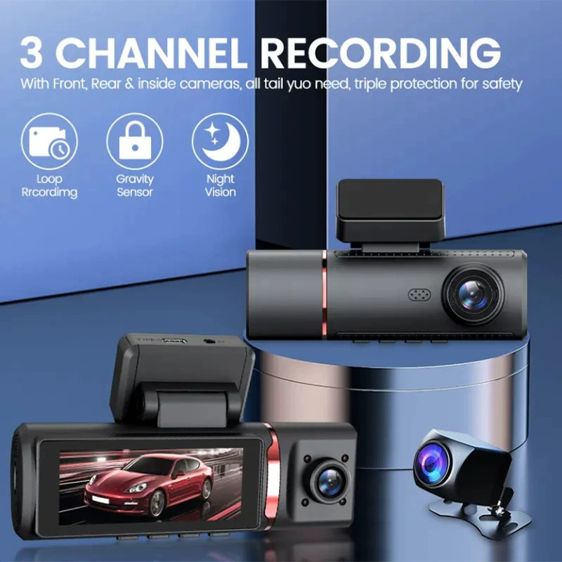 Driving Recorder 4K HD Front And Rear Three Recording WIFI Mobile Phone Interconnection photo 1