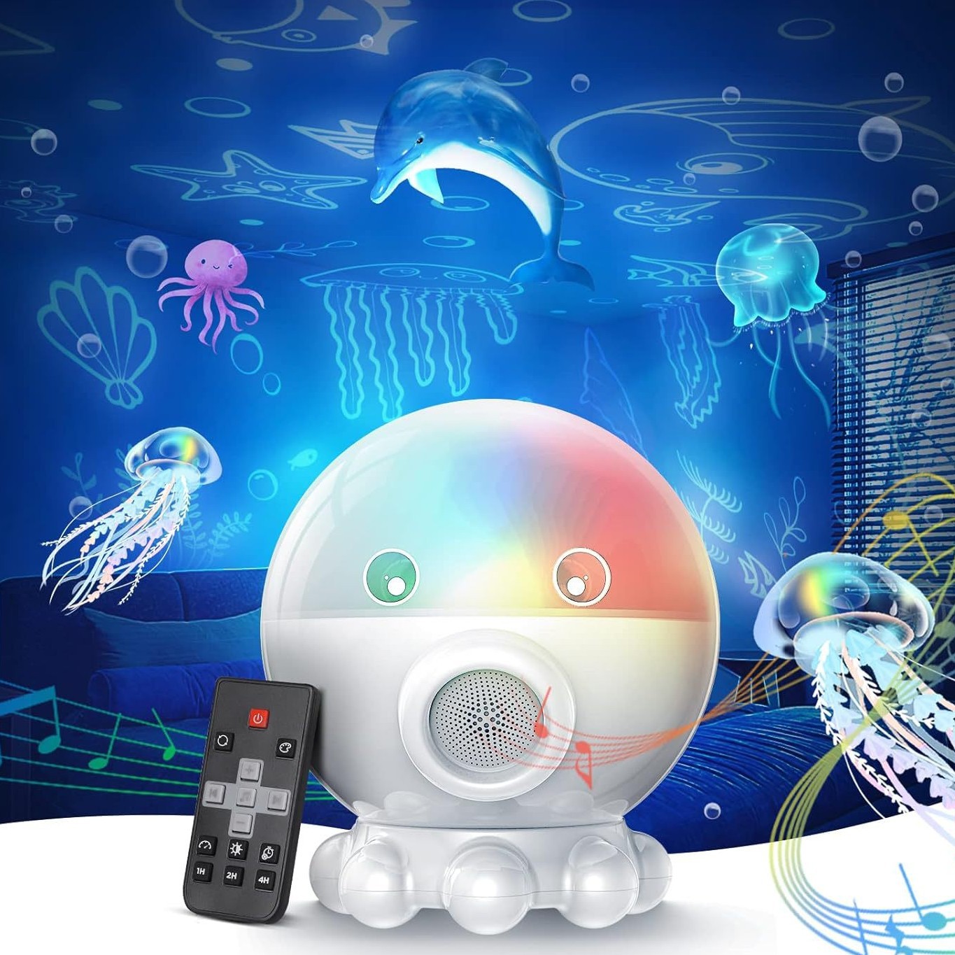Octopus Starry Sky Light RGB Creative Remote Jellyfish Music Projection Lamp photo 3