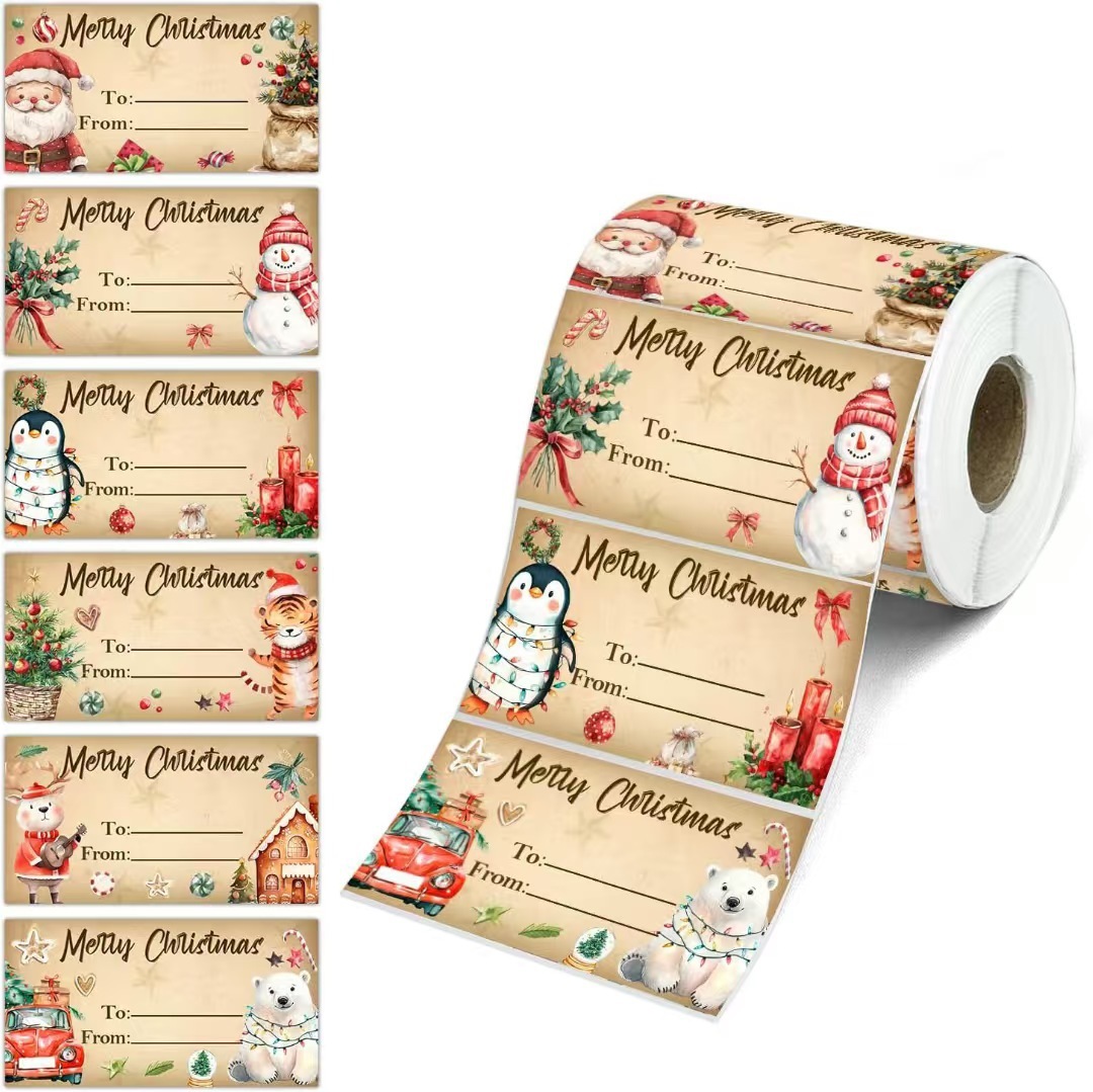 Merry Christmas Sealing Stickers Labels photo 5
