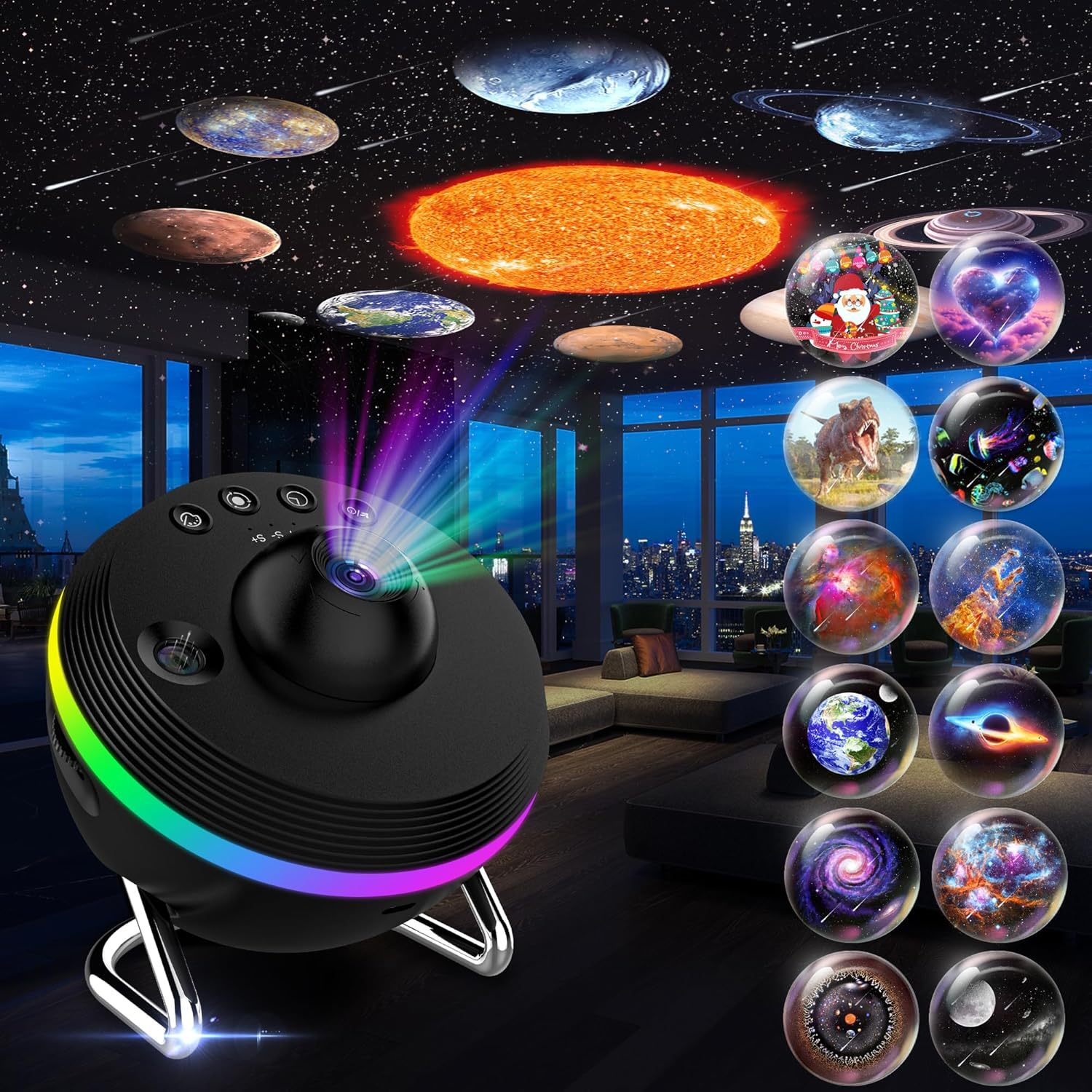 13 In 1 Ultra Clear Galaxy Projector Lamp Rotary Space Ball Planetarium Projector Lights photo 7