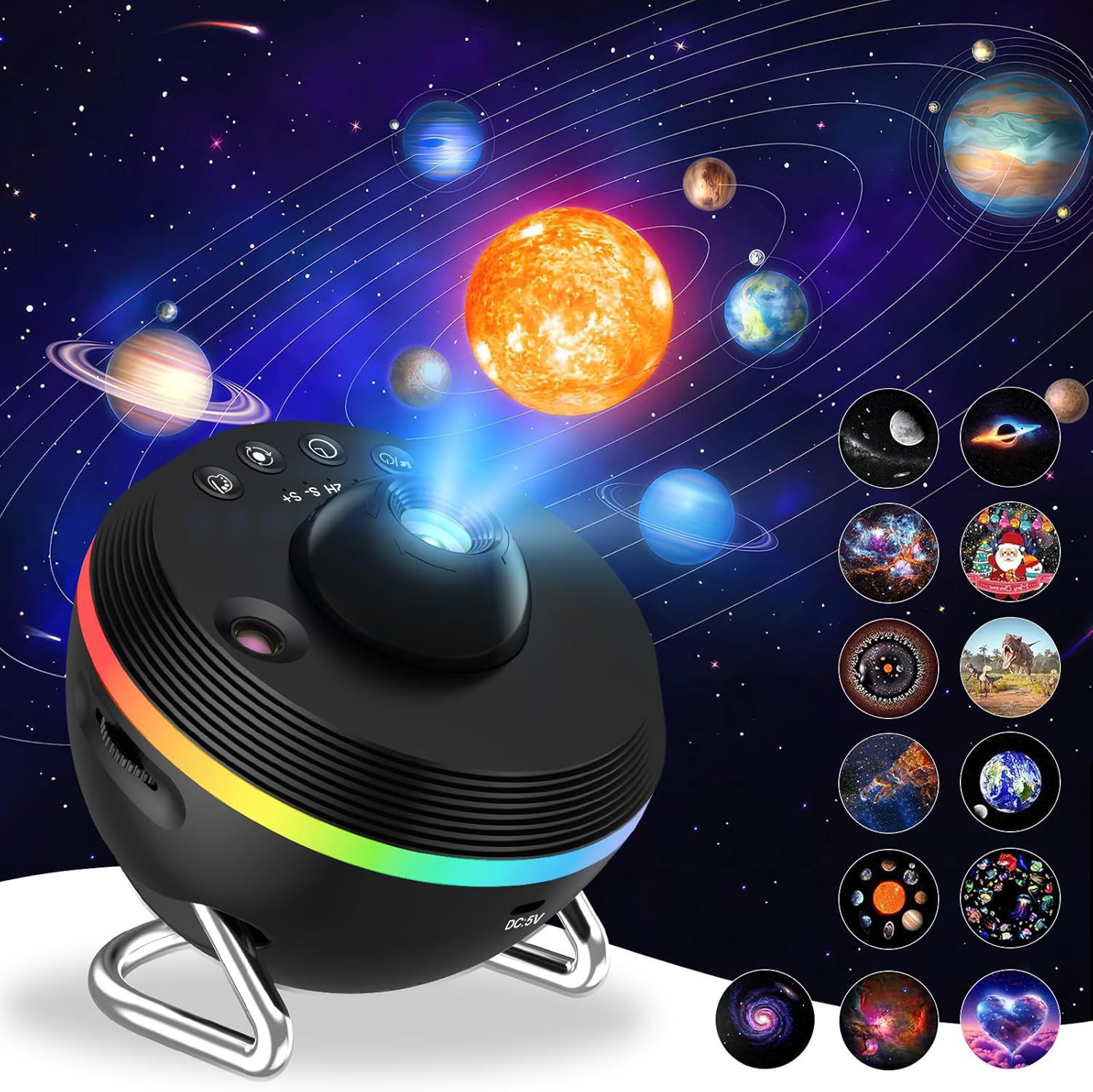 13 In 1 Ultra Clear Galaxy Projector Lamp Rotary Space Ball Planetarium Projector Lights photo 1
