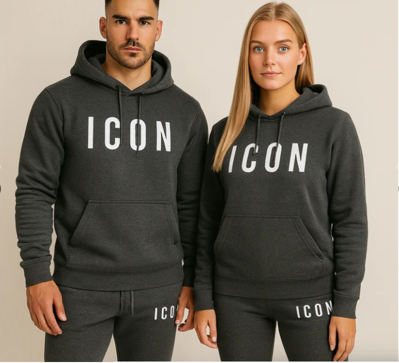 Stylish Letter-Printed Casual Fleece-Lined Sportswear Set photo 3