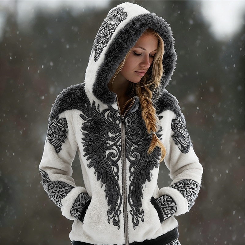 3D Digital Print Fashionable Retro New Zip-Up Hoodie For FallWinter photo 3