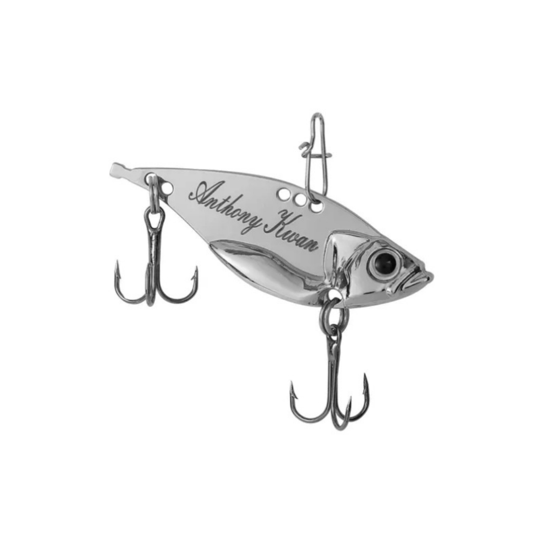 Personalized Engraved Fishhook Fishing Lure Pendant photo 5