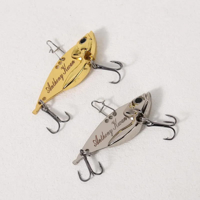 Personalized Engraved Fishhook Fishing Lure Pendant photo 1