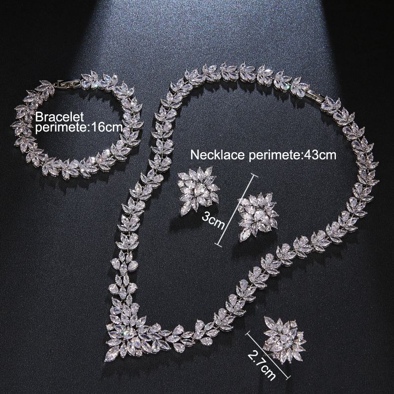 The Dazzling Set Is Handcrafted With Copper And Set With Zircon Stones. photo 2