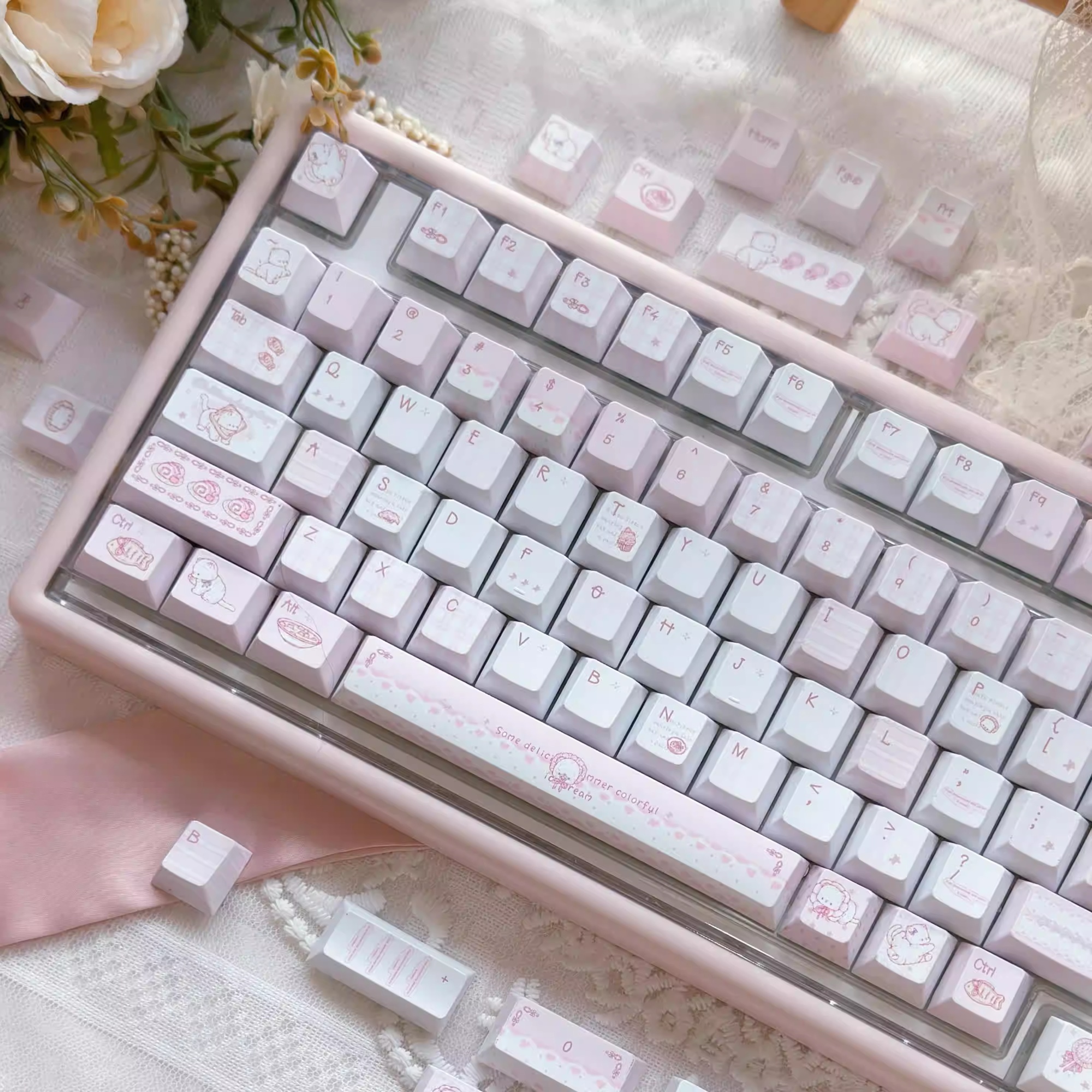 Dessert Meow Original Height Five-sided Sublimation Keycaps Suitable For Mechanical Keyboards photo 1