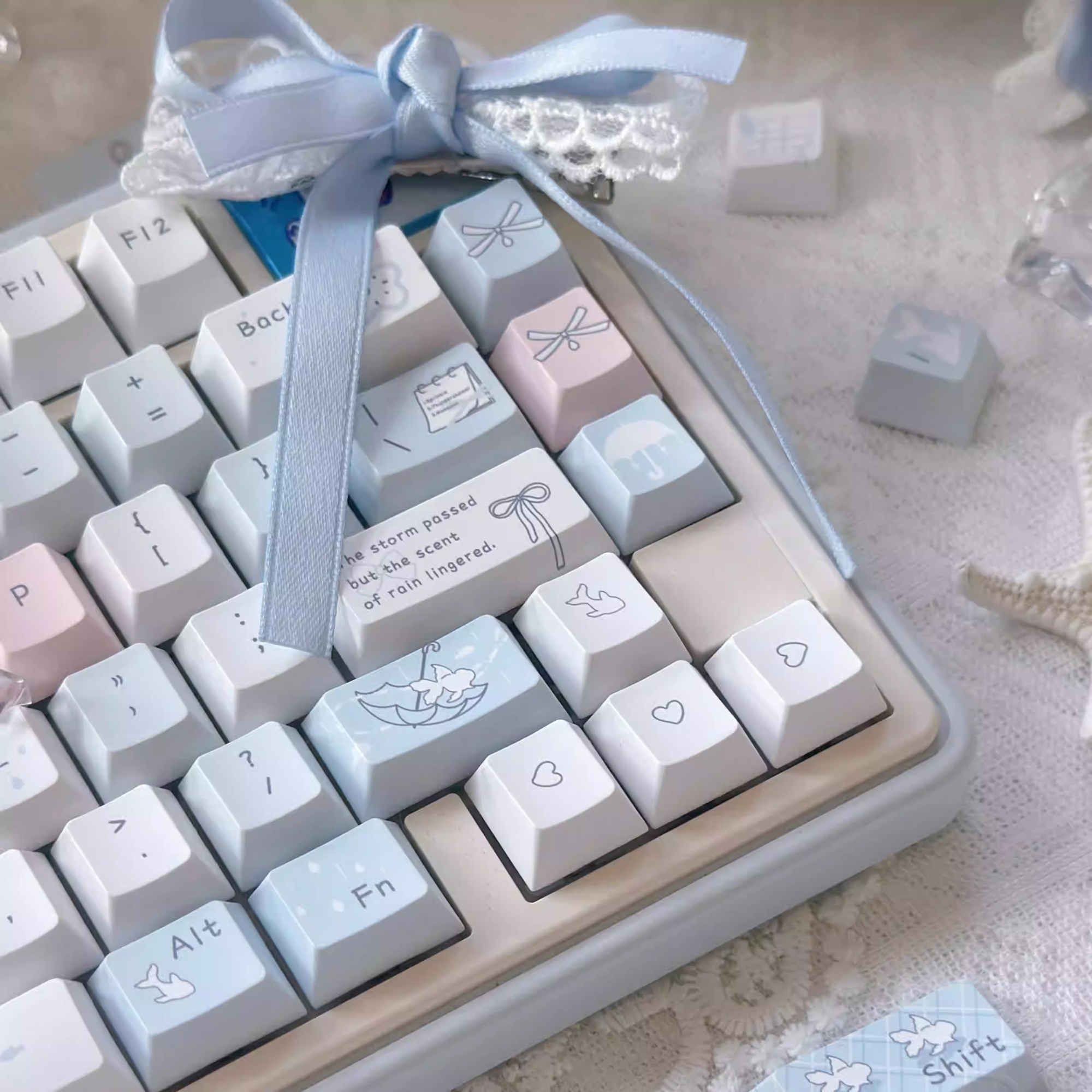 Blue Rain Five-sided Sublimation Cute Keycaps Suitable For Mechanical Keyboards photo 4